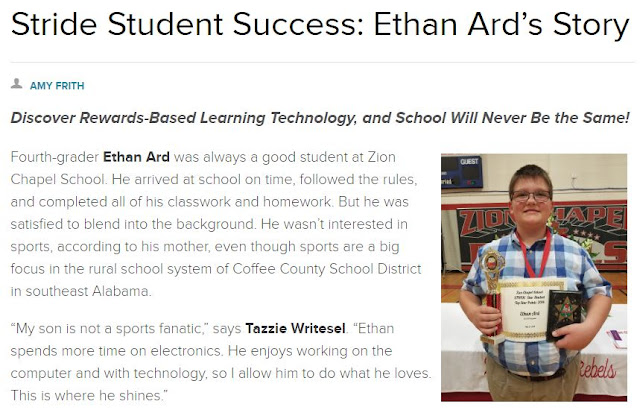 Student experiencing success with Stride