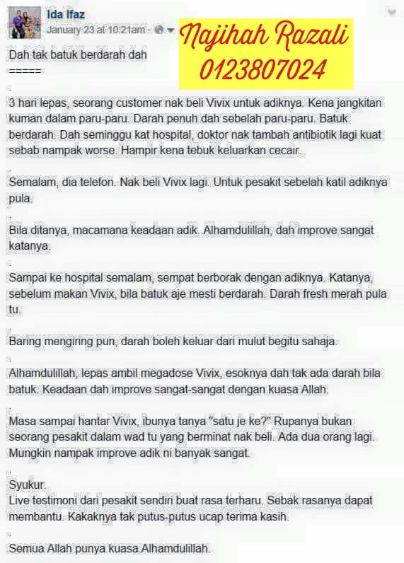 Minum Vivix sebagai Ikhtiar Masalah Paru-paru Berair