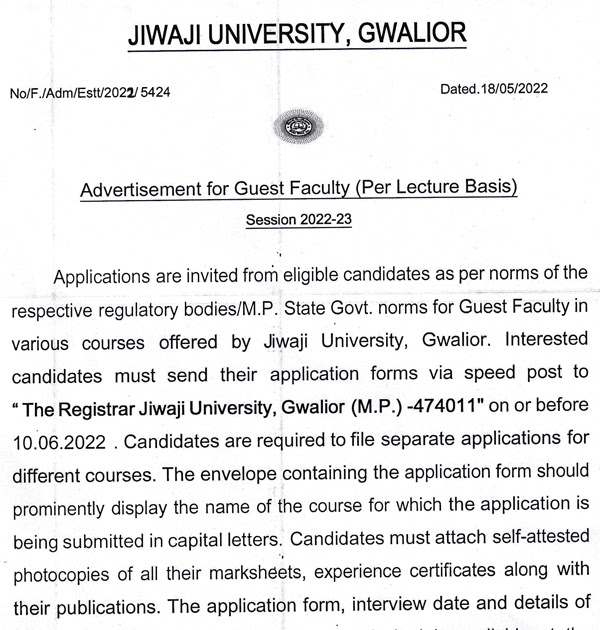 centre - Jiwaji University, Gwalior