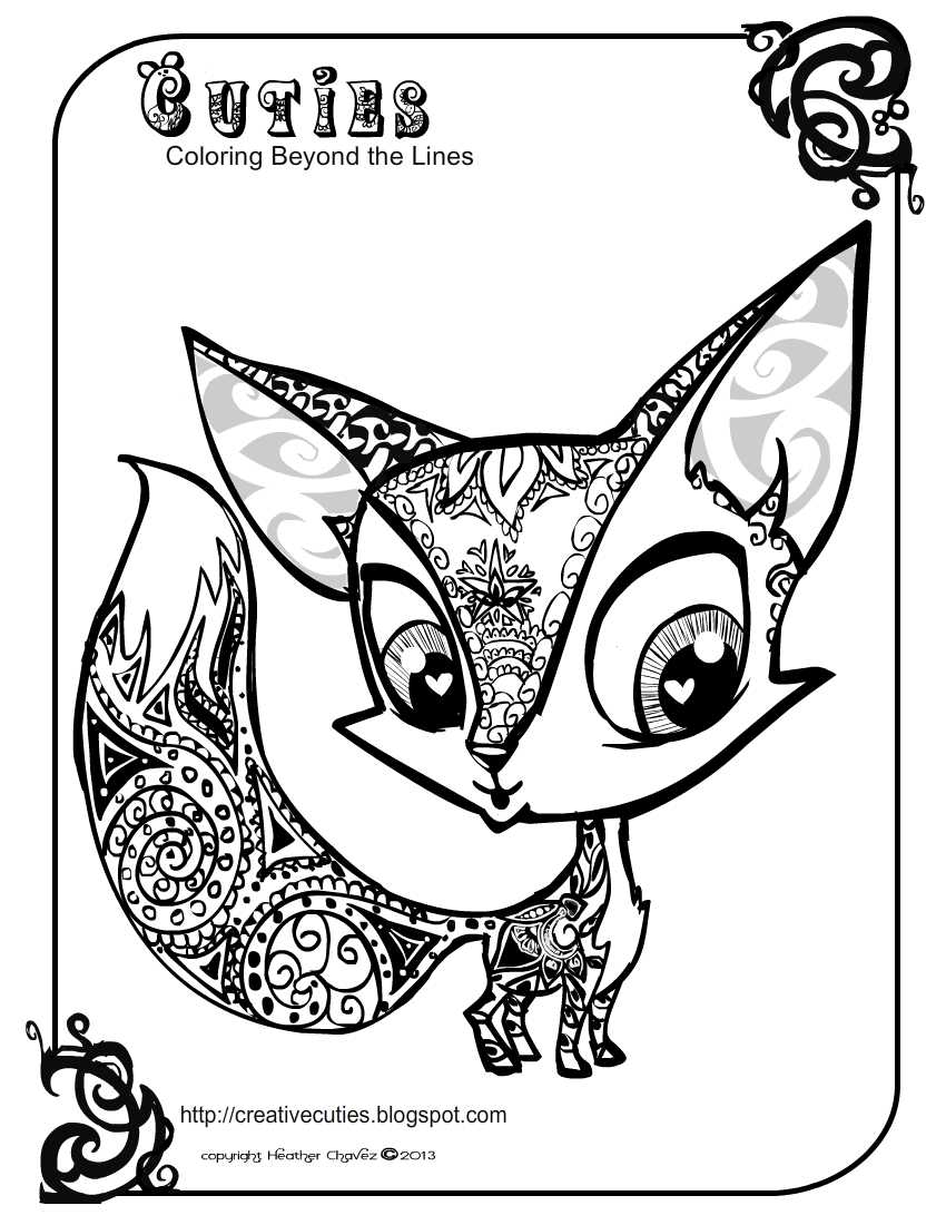 cuties free animal coloring pages