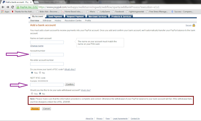 Adding Bank Account to Your Paypal Account - Step 2