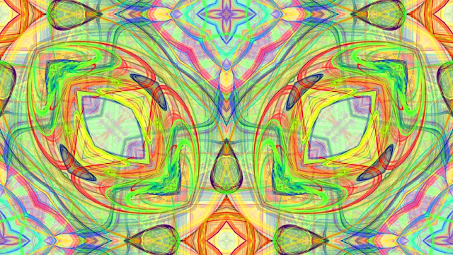 Abstract Surreal Loop Motion Background, Variegated Kaleidoscope
