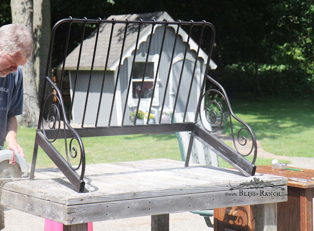 Rustic Potting Bench from old table Bliss-Ranch.com