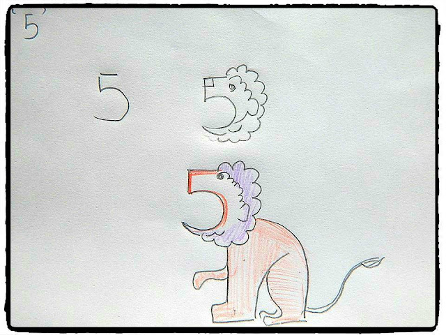 Learn to draw from alphabet : lion