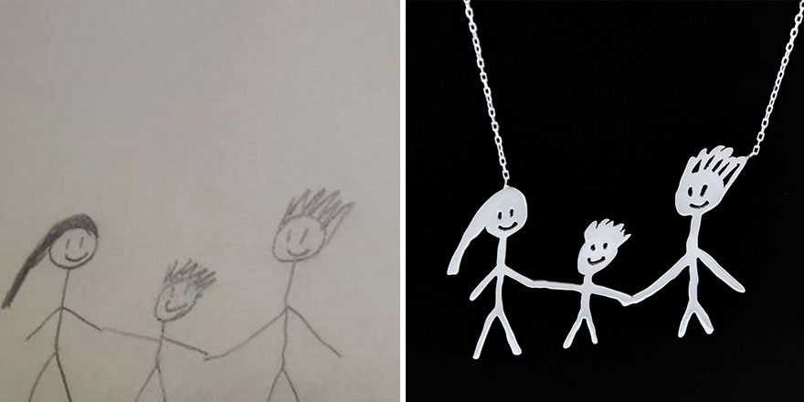 Artists Can Turn Your Children's Drawings Into Amazing Pieces Of Jewelry