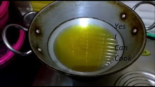 Add Oil for deep frying in a Wok or Vessel with heavy bottom.