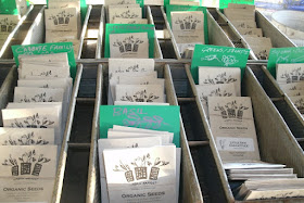 Evergeen Brick Works garden center organic seed packets by garden muses: a Toronto gardening blog