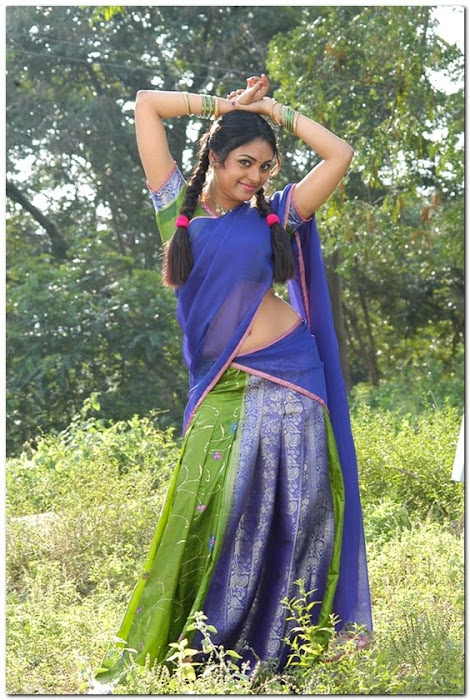 meenakshi girl ing her on half saree photo gallery