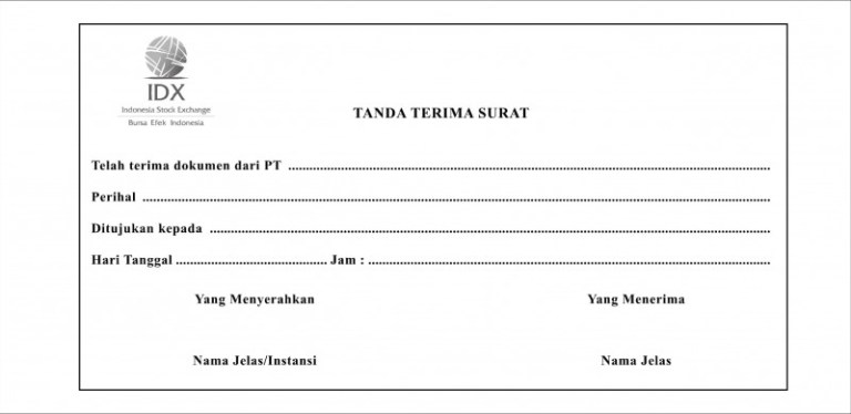 Contoh Surat Tanda Terima Yang Baik Dan Benar Conto Surat