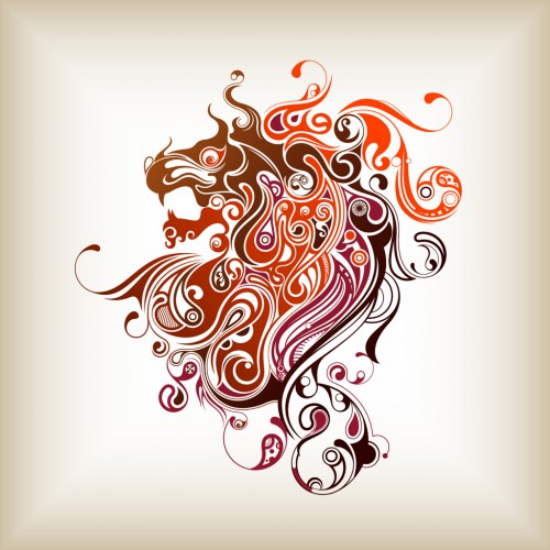 Abstract Graphic Wallpaper Abstract Lion Tribal Wallpaper