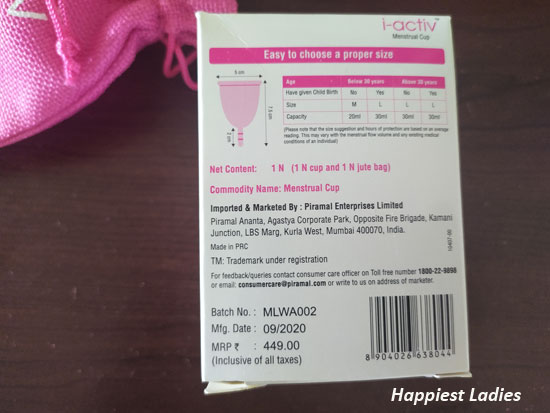 Piramal i- activ Menstrual Cup Review