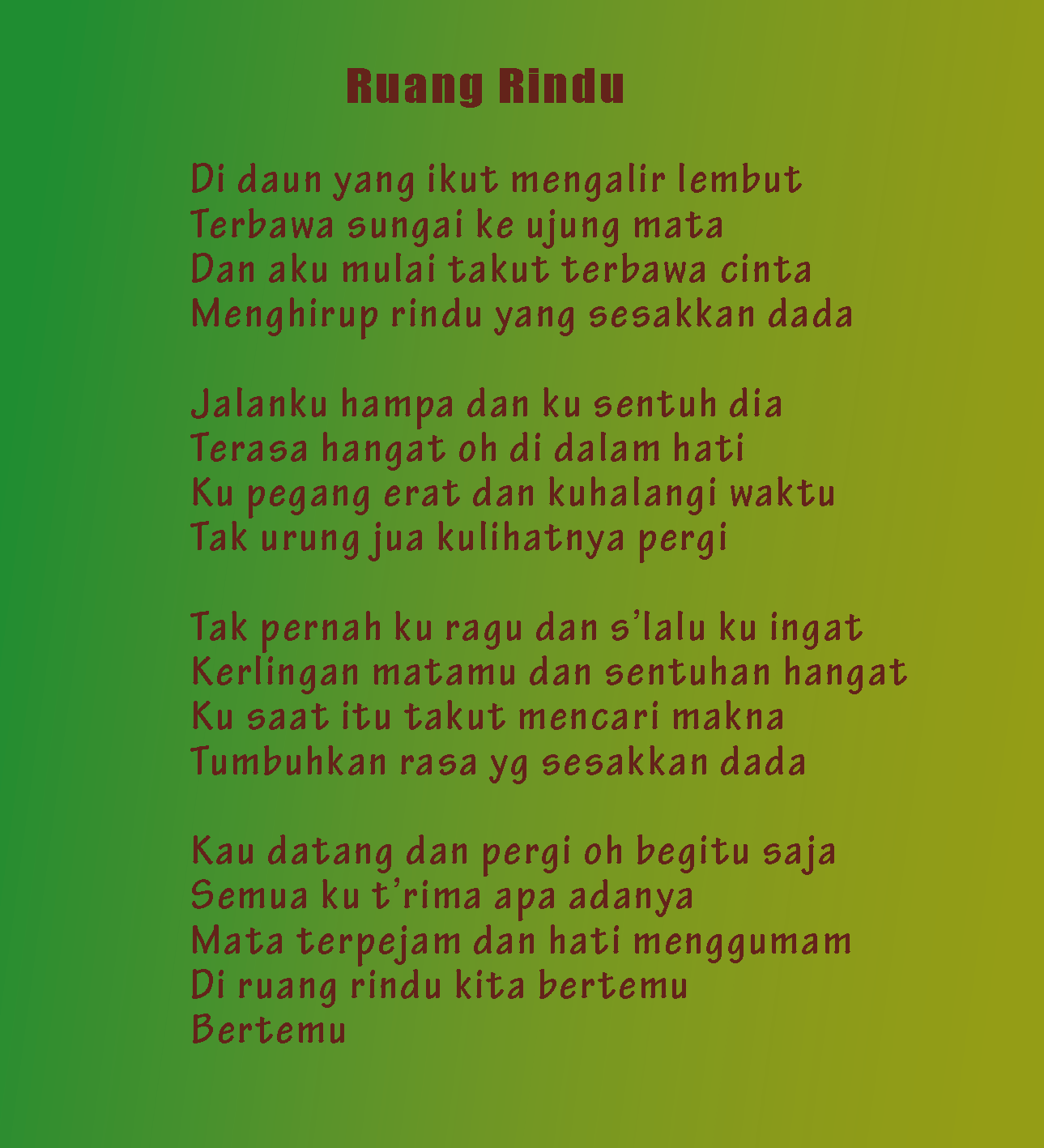 lirik lagu sedalam dalam rindu