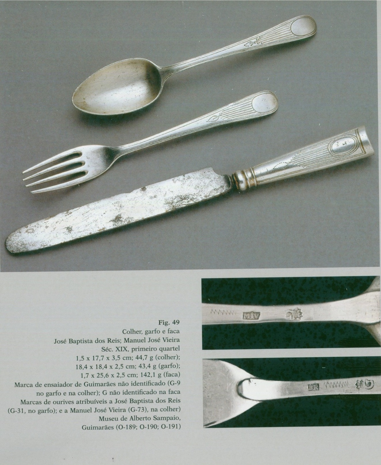 Conjunto de garfo e espátula de peixe em prata inglesa