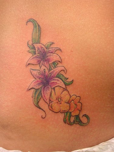 tattoos for girls on hip flowers. Flower Hip Tattoos