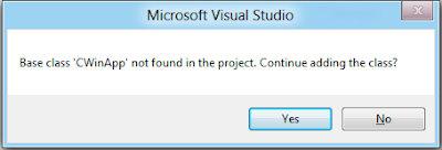 Bass class 'CWinApp' not found in the project.