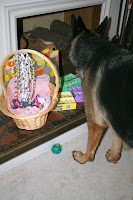 Our German Shepherd sniffing the Easter Bunny (2009) :: All Pretty Things