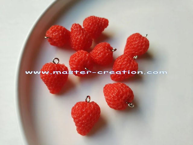 simulated strawberry pendant