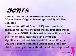 meaning of the name "SONIA"