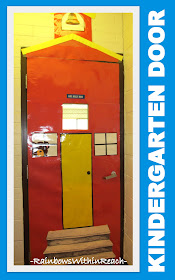 photo of: Classroom Door decorated as an old fashioned school, Kindergarten Door Deocration
