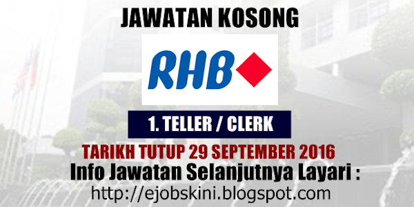 Jawatan Kosong RHB Banking Group - 29 September 2016