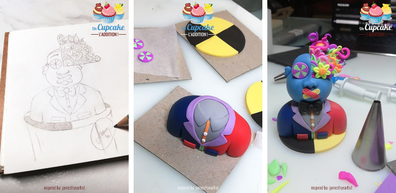 Making of cupcake « Blue Meanie selon James Frye »