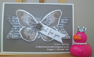 Stampin' Up! Made by Susan Merrey Independent Stampin' Up! Demonstrator, Craftyduckydoodah!, Watercolour Wings, Bold Butterfly Thinlets, Butterflies Thinlets,Tip Top Taupe, 