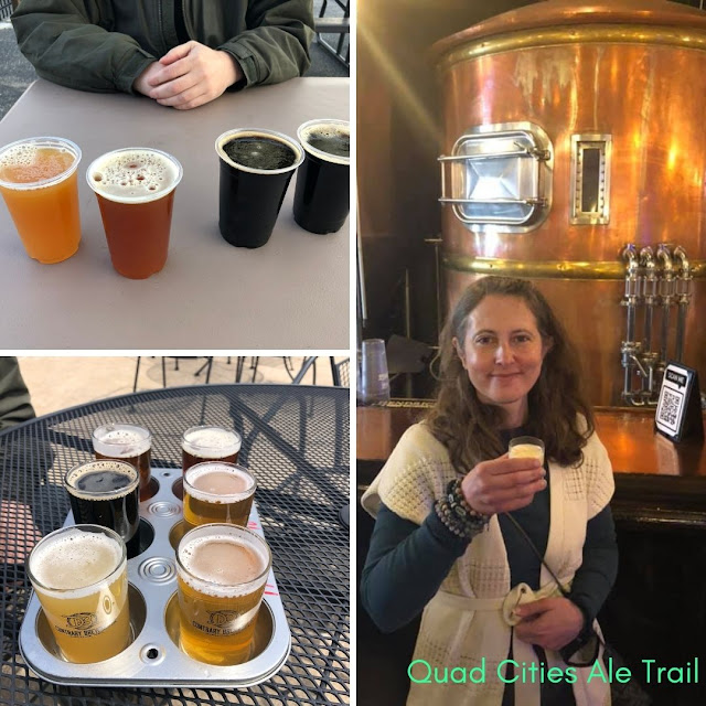 Sampling local microbrews along the Quad Cities Ale Trail!