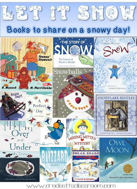 Snowy books to share with your class, many are linked to free activities.