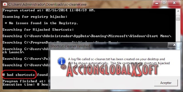 Shortcut Cleaner 1.2.8.0 [Portable][Limpia accesos directos creados o secuestrados por malware]