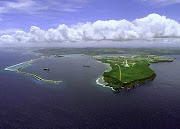 Aerial view of Apra Harbor on the island of Guam Left: Aerial view of Apra . (apra harbor guam)