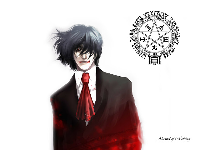   Hellsing Alucard vampire blood stain handsome guy male anime hd wallpaper desktop pc background 0010.