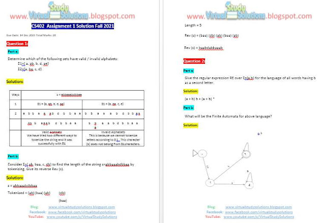 CS402 Assignment 1 Solution Preview Fall 2021