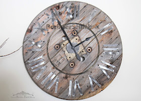 Wood Spool Clock Tin Numbers Bliss-Ranch.com