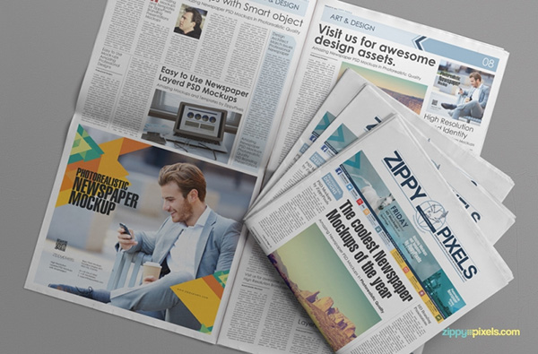 Download Gratis Mockup Majalah, Brosur, Buku, Cover - Free Customizable Newspaper & Advertising Mockup