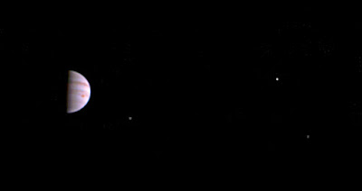 Jupiter and moons from Juno probe