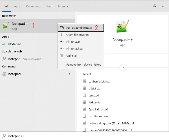 Buka Aplikasi Text Editor untuk Edit File Hosts