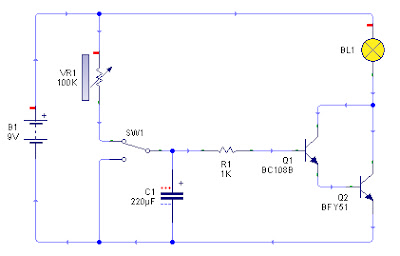 Rangkaian Timer dengan Transistor