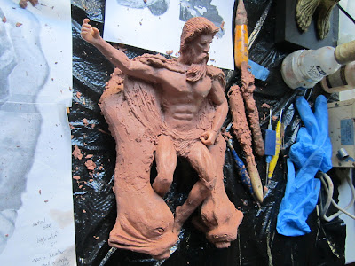 neptune clay sculpture