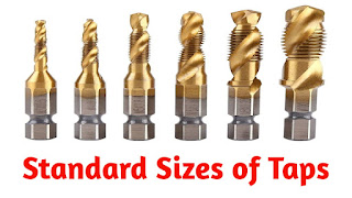 STANDARD SIZES OF TAPS