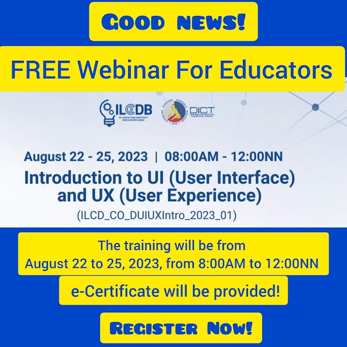 FREE Online Training on the Introduction to UI (User Interface) and UX (User Experience) | August 22, 2023 | Register Here!