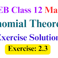 Binomial Theorem - Exercise 2.3 : Class 12 Math