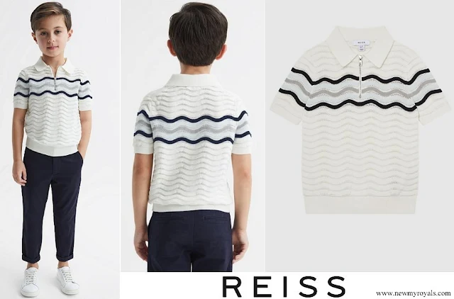 Prince Alexander and Prince Gabriel wore Reiss Cole Half Zip Textured T-Shirt