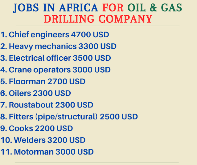 Jobs in Africa for Oil & Gas Drilling Company