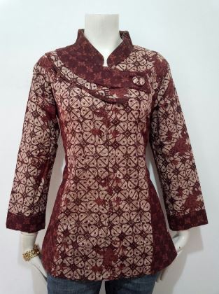 12 Contoh Model Blouse Batik Atasan Wanita Modern 2021