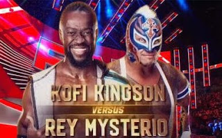 Kofi Kingston vs. Rey Mysterio en WWE RAW.