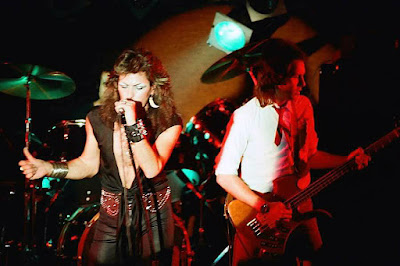 Joe Phogg on stage with a band called Sweet Revenge... before he joined forces with Phantom's Opera