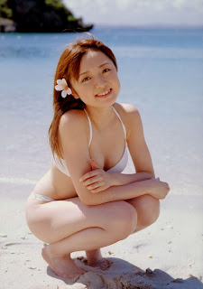 Asami Konno Japanese Cutie Singer Sexy White Bikini On The Beach Photo 2
