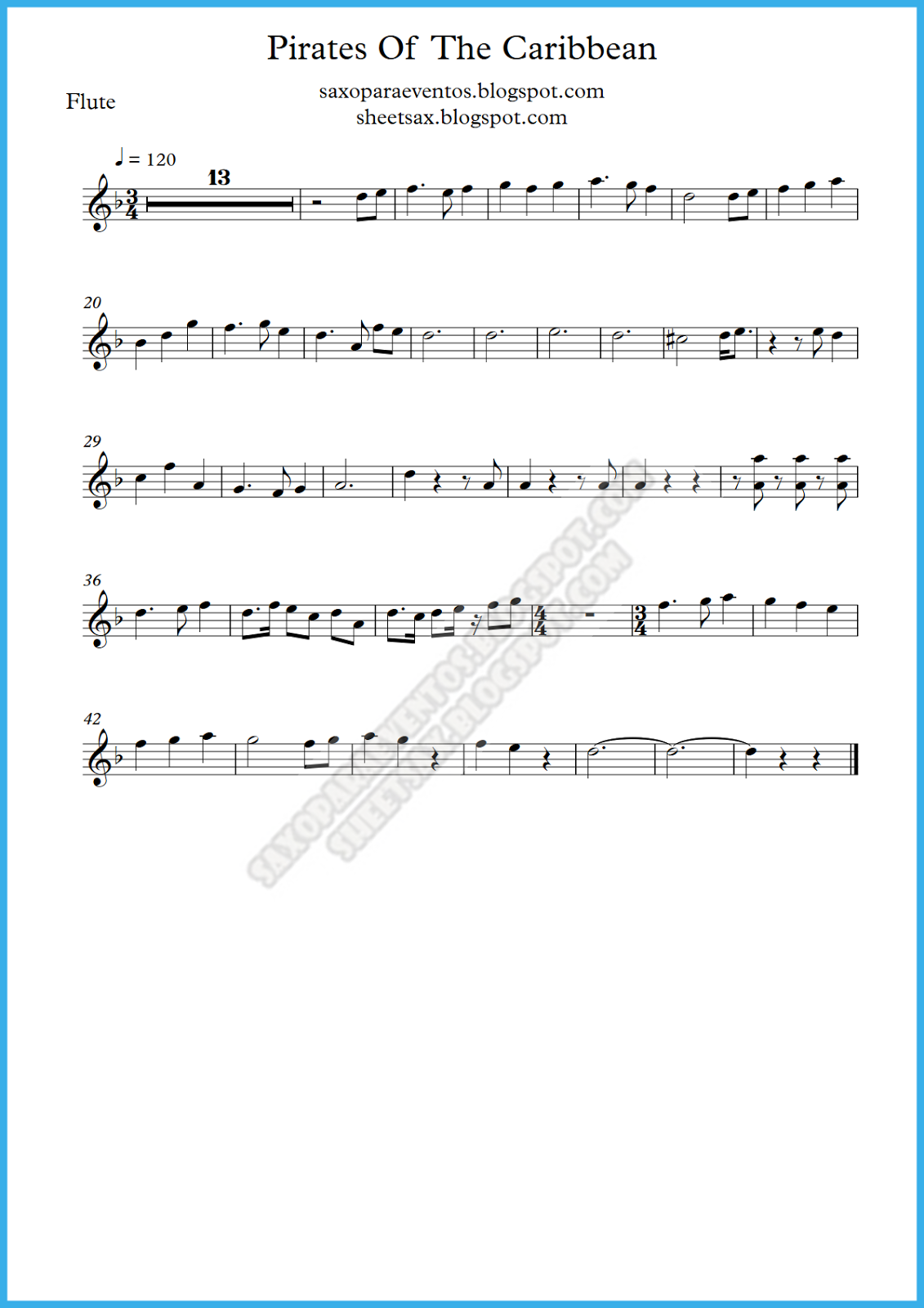 Pirates of the Caribbean music score and playalong for wind quintet