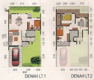 contoh denah rumah minimalis type 97/120