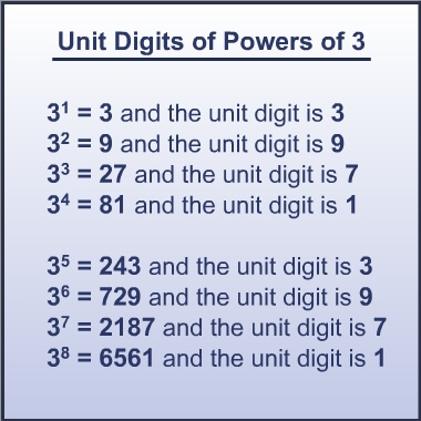 unit digit in product of 3